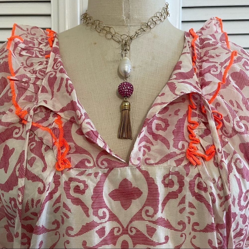 PLACE DU SOLEIL, PINK FRILLY DRESS SZ-M NWT! - Picture 3 of 9